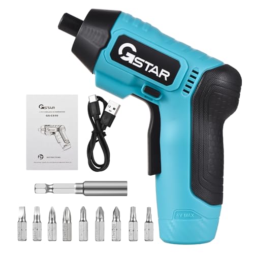 Cornesty Cordless Electric Screwdriver Set with Magnetic Bits Set, 3.7V Mini Power Drill Screwdriver Kit Multi Tool with LED Light, Spindle Lock, USB Charging Cable, Storage Box