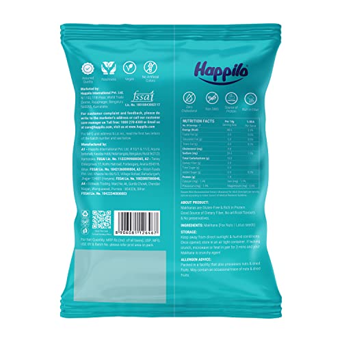 Image of Happilo Premium All Natural Fox Nuts (Phool Makhana) 200g | Lotus Seeds, Gorgon Nuts, Puffed Kernels, Hand-Picked (Pack of 2)