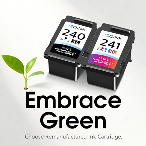 Image of NOINK 240XL 241XL Ink Cartridges Combo Pack High Yield Replacement for Canon PG-240 XL CL-241 XL - Compatible with Pixma MG3620 MG3600 TS5120 TS5100 MG3520 Printers,2 Pack, 1Black 1 Tri-Color
