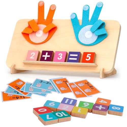 Preschool Learning Toys for Toddlers 3+ Years, Educational Number Counting Blocks for Kids, Homeschool Supplies for Math Manipulates, Finger Counting...