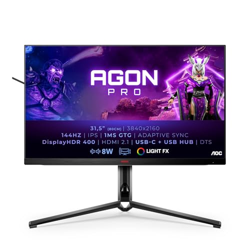 AOC Monitor Gaming AG324UX- 32 pulgadas UHD, USB-C, 144Hz, 1ms, IPS...