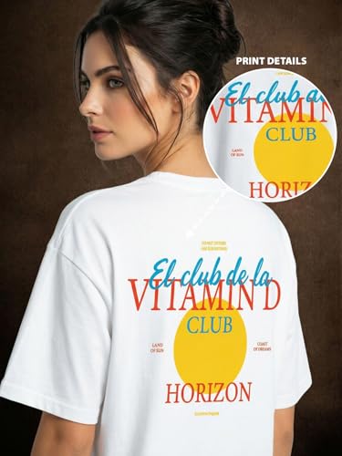 Image of JUNEBERRY Pure Cotton Oversized Drop Shoulder T-Shirt for Women | Front & Back Print, Half Sleeve, Baggy Fit, Round Neck | Sizes S-XXL