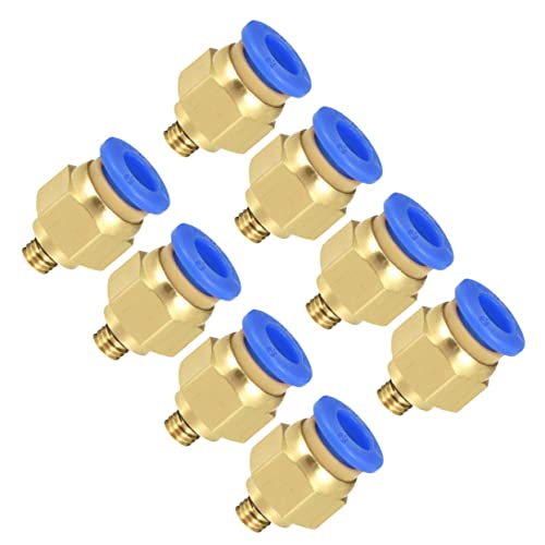 8pcs 3d Printer Pneumatic Connectors Nickel Plated Brass Straight Fitting