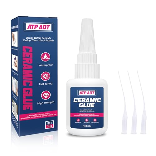 Pegamento de Cerámica 30g, para Reparación de Porcelana y Cerámica, Pegamento Fuerte e Instantáneo para Cerámica, Porcelana, Vidrio, Plástico, Metal, Goma y Manualidades DIY