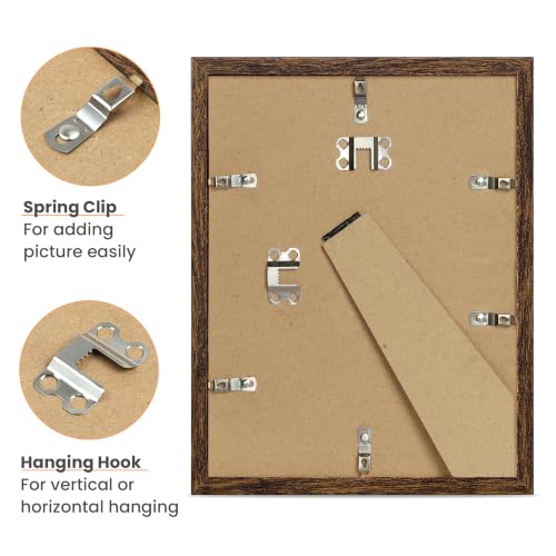 Image of upsimples 12x16 Picture Frame Solid Wooden, Nursery Decor, 1Pack Walnut | 100% Solid Wood, Fit 8.5x11 with Mat and 12 x 16 Poster, Farmhouse Wall Decor or Tabletop Display, Safe For Nursery Kids Room