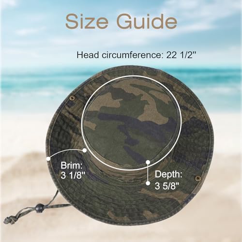 Image of Bucket Hat Wide Brim UV Protection Sun Hat Boonie Hats Fishing Hiking Safari Outdoor Hats for Men and Women