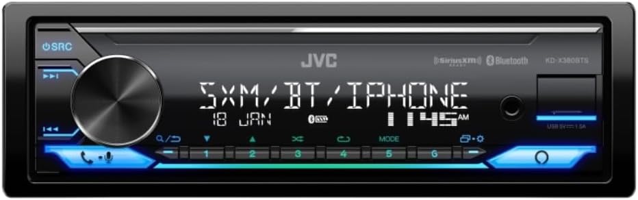 JVC KD-X380BTS Front Panel with Blue Illumination
