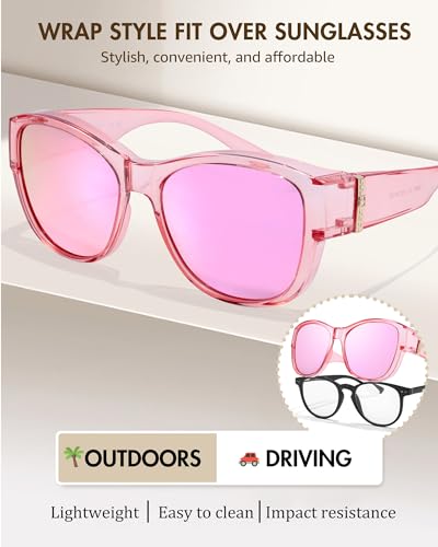 Image of Xfeel Polarized Over Glasses Sunglasses for Women Fitover Sun Glasses | Sunglasses that Fit Over Glasses, UV400 Protection, Outdoor Driving Shades, Over Reading /Prescription Glasses Sunglasses