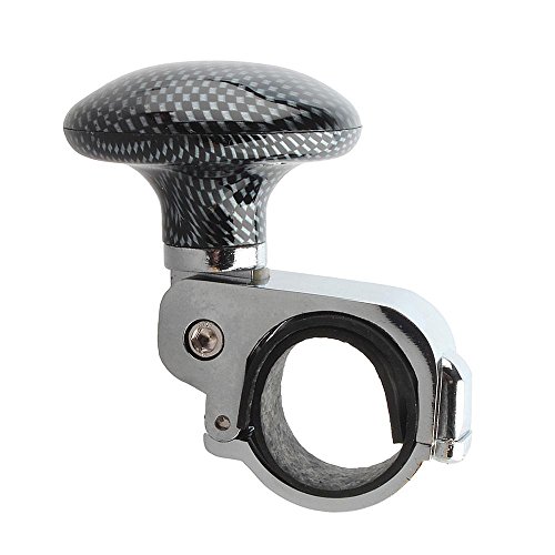 Aumo-mate Auto Power Handle Car Steering Wheel Suicide Spinner Accessory Knob for Car Vehicle Power Aid Balls (Carbon Fiber Black)