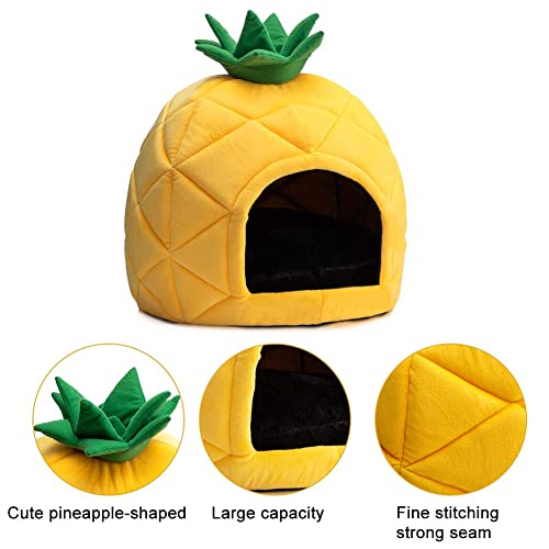 Hollypet Cozy Pet , Warm Cave Nest Sleeping Bed Pineapple Shape Puppy House For Cats And Small Dogs, Yellow #TOP3