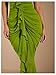 Floerns Women's Ruffle Ruched Cami Dress Draped Split Elegant Bodycon Maxi Dresses Green Large