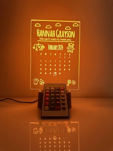 Lámpara LED personalizada para bebé con calendario de nacimiento miniatura 3
