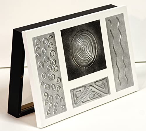 Cuadroexpres - Tapa de Contador 41x26x6 cm (37x22x4 cm Interior) Caja Decorativa para el Cuadro Eléctrico. En Melamina Negra. La Puerta es un Cuadro Moderno Pintado a Mano, con Relieve Cover