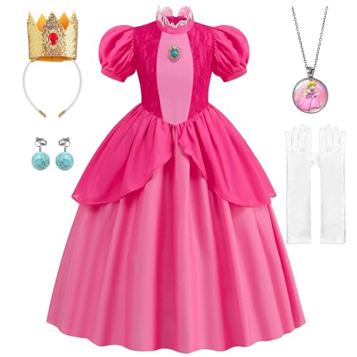 Disfraz princesa rosa para niñas 5-6 años miniatura 1