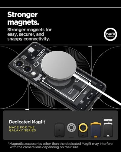 Image of Spigen Ultra Hybrid MagFit | Samsung Galaxy S25 Edge Case [MagSafe] [Semi Transparent] Galaxy S25 Edge Back Cover | TPU+PC - Zero One Black