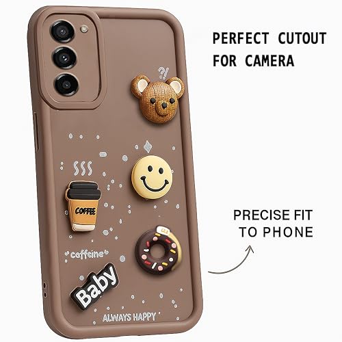 Image of COLORflow Back Cover Compatible with Samsung Galaxy S20 FE 4G / 5G | Cute Fun Cartoon 3D Ball Coffee Silicone Case (Brown) | Designer Camera and Body Protected Back Cover