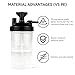 Oxygen Humidifier Bottle for 1 pk & Right Angle Bottle Elbow & 12'' Adapter Tubing -Lightweight Portable Plastic