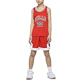ULIIM Kinder Michael Jordan Basketball Trikots Set-Bulls Jordan # 23 Basketball Shirt Weste Top Sommer Shorts Anzug Für Jungen Und Mädchen