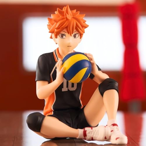 Image of FUNFOB Haikyuu Shoyo Hinata Action Figure Height -12cm Collectible Anime Figures PVC Multicolour | Haikyuu Shoyo Big Ball Sitting
