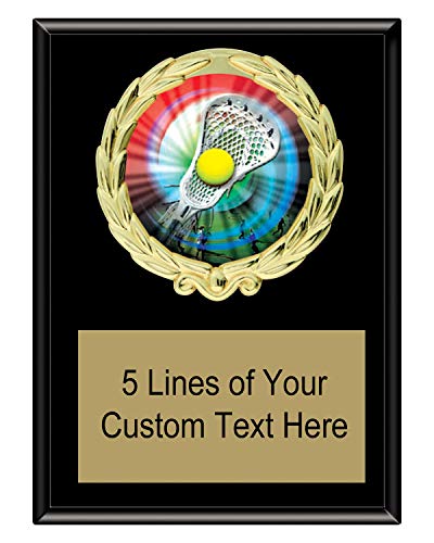 Express Medals 5x7 Black Color Lacrosse Plaque Award Trophy with Engraved Plate MY4