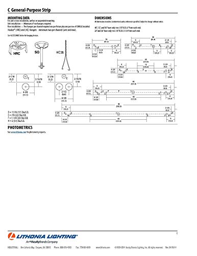 Lithonia Lighting C 240 120 Mbe 2Inko Strip Light, 4-Foot,Residential 120V Ballast #TOP4