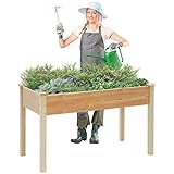 BLKMTY Wooden Garden Bed Raised Planter Box with Legs Outdoor Vegetable Planter Boxes Patio Raised Flower Bed Above Ground Table Planters Elevated Wood Planter Box Stand for Backyard,Balcony