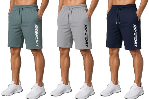 Mahira Hosiery Pack of 3 Printed Shorts for Men | Comfortable Polyester Sports Half Pants-image-11