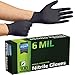 Inspire Black Nitrile Gloves HEAVY DUTY 6 Mil Nitrile Chemical Resistant Medical Cooking Cleaning Disposable Black Gloves