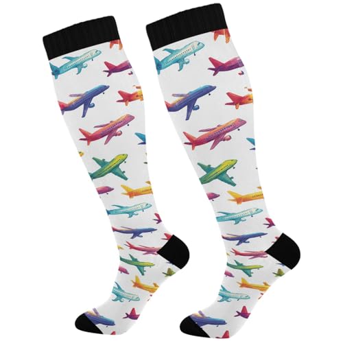 Image of Pigsaly Red White Polka Dot Womens Compression Socks Athletic Tube Sock Knee High Socks Outdoor Sport Socks