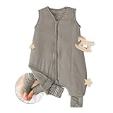 Nyte Nyte Baby Ärmelloser Schlafsack für Babys und Kleinkinder, 2,5 Tog, 6–12 Monate, weicher Baby- und Kleinkind-Schlafsack, atmungsaktiver Bambus-Viskose-Schlafsack mit verstellbaren Fußmanschetten
