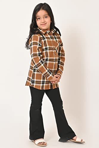Image of Kids Cotton Shirt - Regular Fit Shirt for Girls & Boys, Unisex Full Sleeves Shirts, Collared Neck,Button Down Shirt, Checks Shirts for Casual Wear