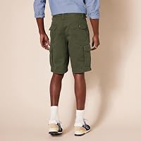 Amazon Essentials Herren 25,4cm Classic Fit Cargo-Shorts mit Taschen, Dunkles Olivgrün, 32W – Ansicht 3