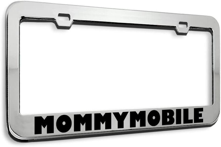 Metal License Plate Frame Mommymobile Mom Mommy Metal Funny Tag Holder Car Accessories Stainless Steel 2 Holes 1 Frame