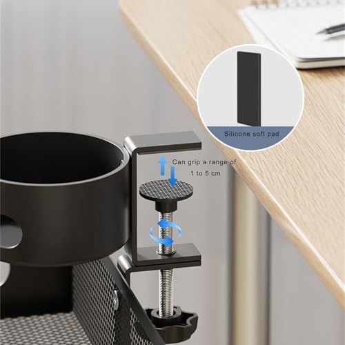 Plateau de rangement pour bureau adhésif et support de gestion des câbles noir