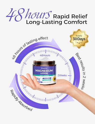 Magnesium Lotion with Arnica - Magnesium Cream for Sleep & Pain, Muscle Relaxation, Deeply Soothing Formula for Daily Hydration - Lavender