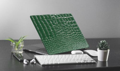 KEROM Crocodile Case for MacBook Neo 13 inch 2026 A18 Pro Chip A3404, Logo Cutout - Luxury Texture Aligator Skin Snakeskin PU Leather Hardshell Neo Laptop Case & Keyboard Cover, Emerald Green by KEROM - Used condition - Image 5