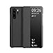 KANSi kompatibel mit Huawei P30 Pro Hülle, Smart View Flip Hülle + Schutzfolie - Schwarz