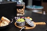 STAUB Mini Cocotte, żeliwna brytfanna, 10 cm, 0,25 l, wszystkie rodzaje kuchenek łącznie z indukcją, okrągła, Made in France, grafitowo-szara