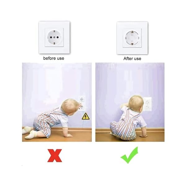 VegMai® [30 Stück] Steckdosenschutz, Kindersicherung, mit Drehmechanismus und 3M-Aufkleber, ideal für Babys und… – Bild 8