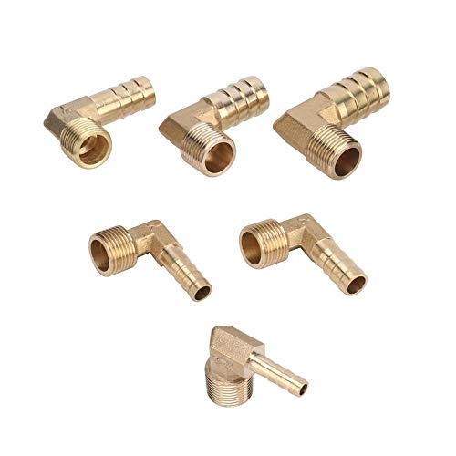 Nuojie Hose Connector Garden Irrigation Accessories Brass Barbed Pipe Fitting Elbow Connector 6/8/10/12/14/16mm to 3/8" BSP Male Thread Coupling (Color : 12mm to 3/8")