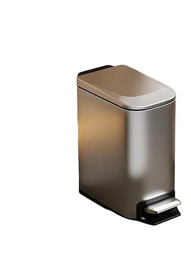 Miniatura 4 de Contenedor de residuos Cubo De Basura Con Tapa para Baño, Cubo Interior De Acero Inoxidable De 6L, Con Pedal De Paso, Estrecho, De Metal, Delgado