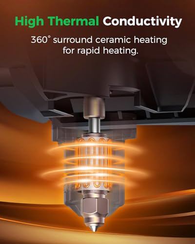 Image of Creality Official K2 SE Ceramic Heating Block Kit, with Quick-swap Nozzle, Supports 300C High Temperature, All-Metal Integrated Design Extruder Hotend, Replacement Parts for 3D Printer K2 SE Combo