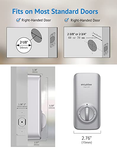 Image of LaView Smart Lock + Connect Wi-Fi Bridge, Enabled Connect WiFi & Bluetooth Smart Door Lock, Wireless & Keyless Entry Door Lock, Fits Your Existing Deadbolt, Compatible with Alexa & Google Assistant