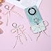 KFHENSOMR 4 Pcs Pearl Bow Keychain Pearl Bow Bag Charm Cute Tassel Bowknot Beaded Keyring Charms Y2k Aesthetic Pink Pearls Bag Charms Purse Handbag Pendant Keychains Keyrings Car Key Chain Women Pink