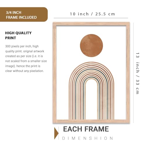 Image of kotart Boho Art Home Decoration Modern Paintings With Frame For Living Room Bed Room Hotel Wall Decor Digital Reprint Set of 9 (10X13 inch)