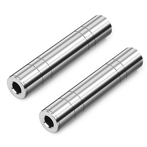 DISINO 1 4 Inch TRS TS Female to Female Coupler, 1 4  (6.35mm ) Jack Stereo Adapter Joiner, Gender Changer Connectors - 2 Pack