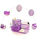 GZBABY Pen Holder Mesh Pencil Holder, Metal Desk Organizer with 3 Compartments, Desk Accessories and Workspace Organizer for School Home Office (Purple)