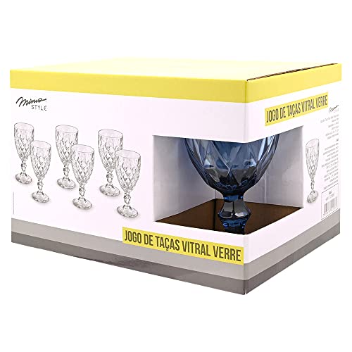 Jogo de 6 Taças P/ Vinho Azul Verre Mimo Style Azul no Voltagem, TC19095