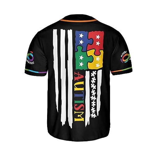 Leeprints Personalized Autism Awareness Baseball Jersey, Puzzle Ribbon Awareness Shirt Baseball Okay to be Different Autism miniatura 3