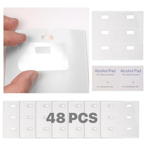 Mt.Jun 48 PCS Vertical Blind Repair Tabs - Extra Large Clear Adhesive Patches for Enhanced Grip, Includes 2 Alcohol Wipes - Ideal for Home & Office Blinds, Easy & Effective Fix Cover